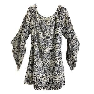 Truth NYC Navy Frond Floral Print Mini Dress size Large